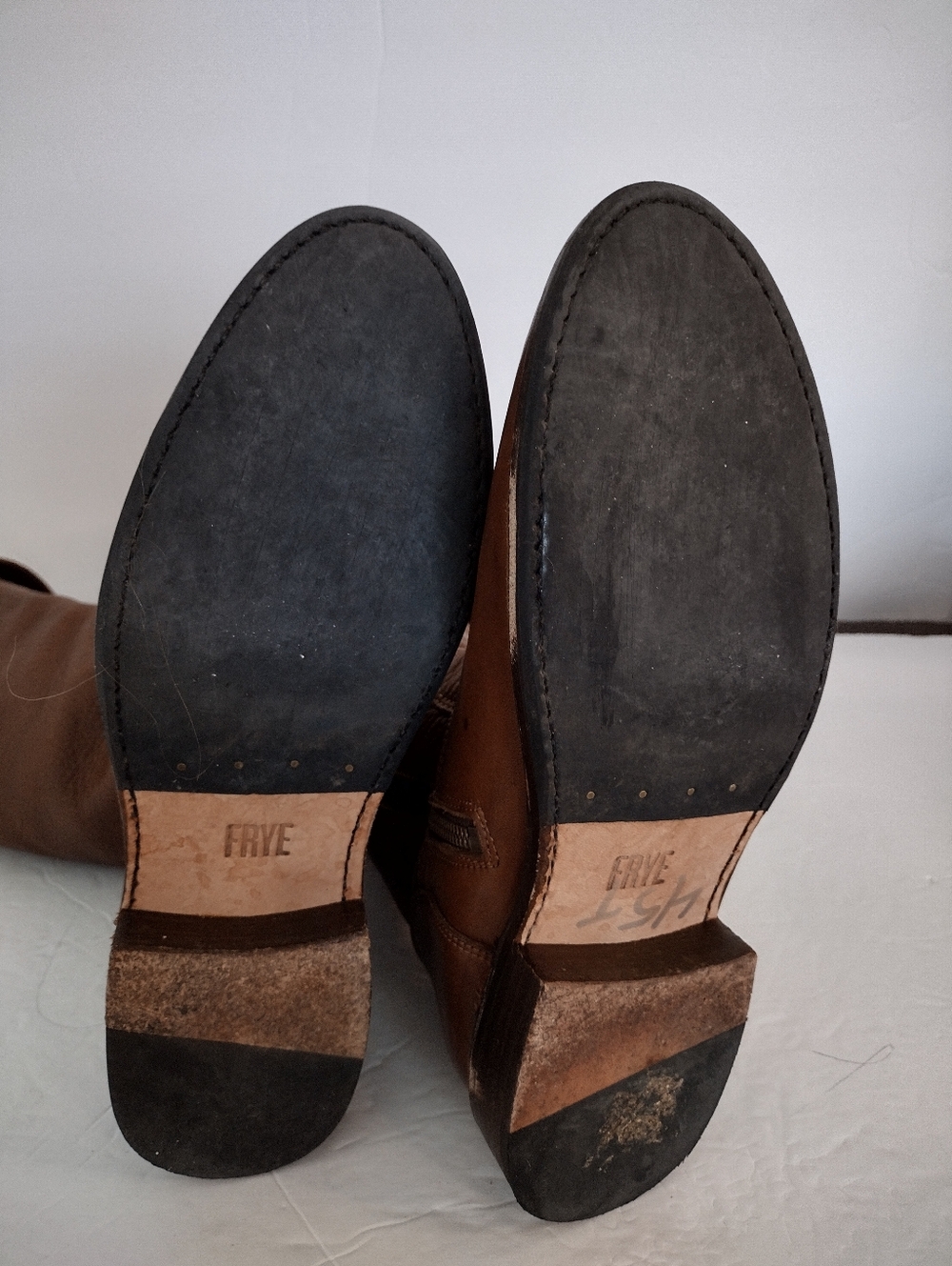 Frye Shirley Over The Knees Boots Size 7.5 Brown Leather Thigh High Fold Over - Picture 13 of 16